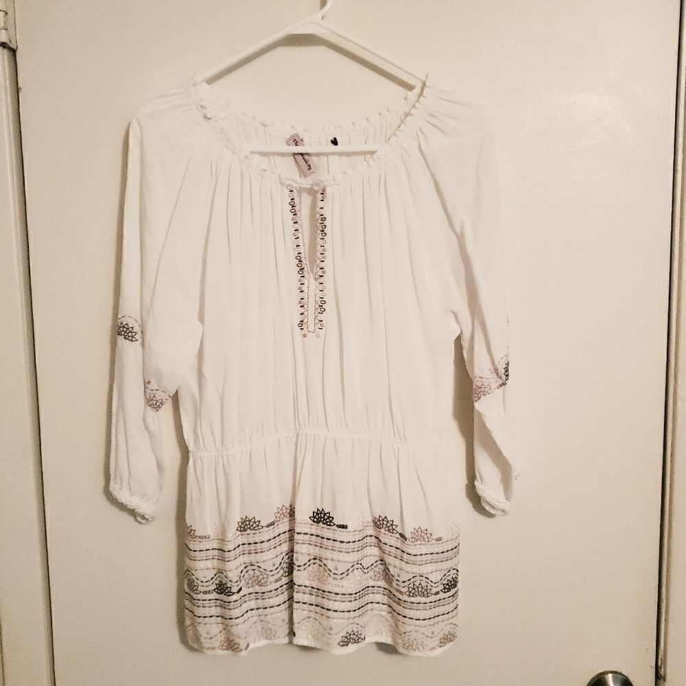 The Impeccable Pig Boho Peasant WhiteTop